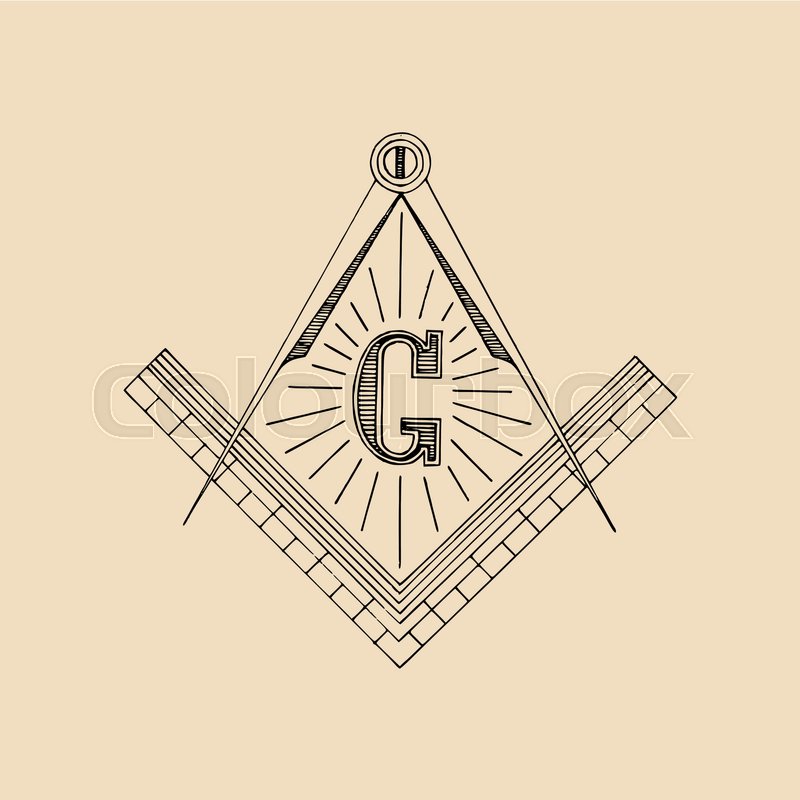 800x800 Masonic Square And Compass Symbol, Stock Vector Colourbox