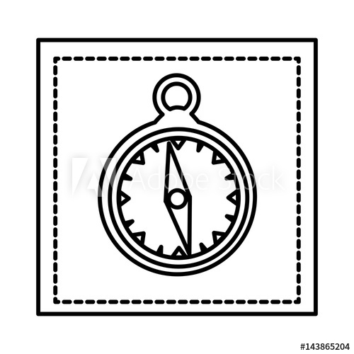 500x500 Silhouette Square Shape Frame With Compass Vector Illustration