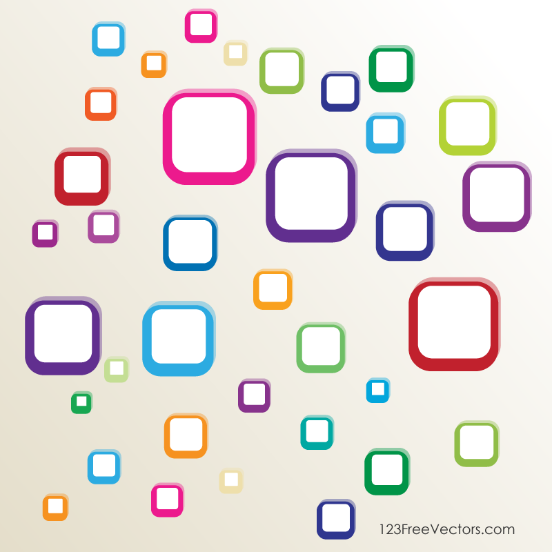 800x800 Vector Multicolor Rounded Square Shape Background