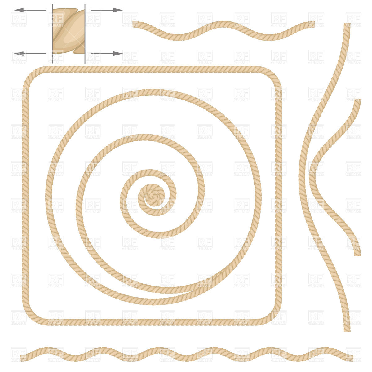 1200x1200 Square Rope Frame And Wavy Borders Vector Image Of Borders