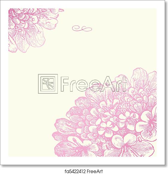 561x581 Free Art Print Of Vector Pink Floral Square Frame Vector Ornate