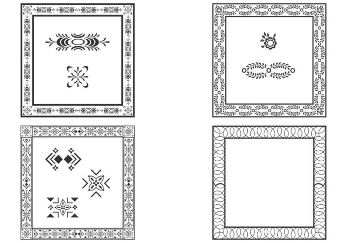 700x490 Decorative Square Frames Vector Set