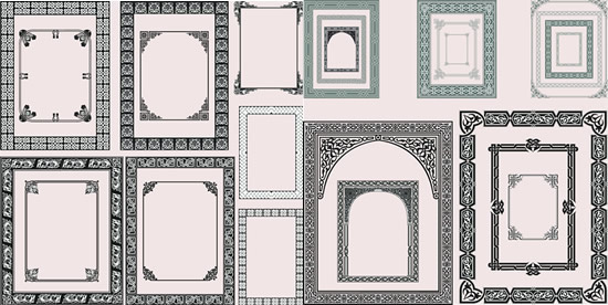 550x276 Decorative Square Frame Border Free Vector Download