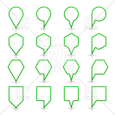 400x400 Outline Of Green Map Pins