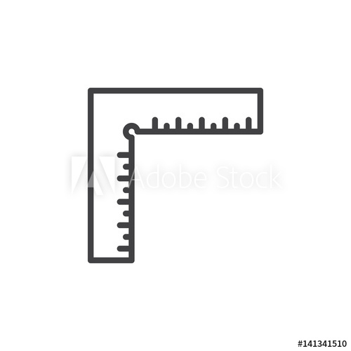 500x500 Precision Square Line Icon, Outline Vector Sign, Linear Style