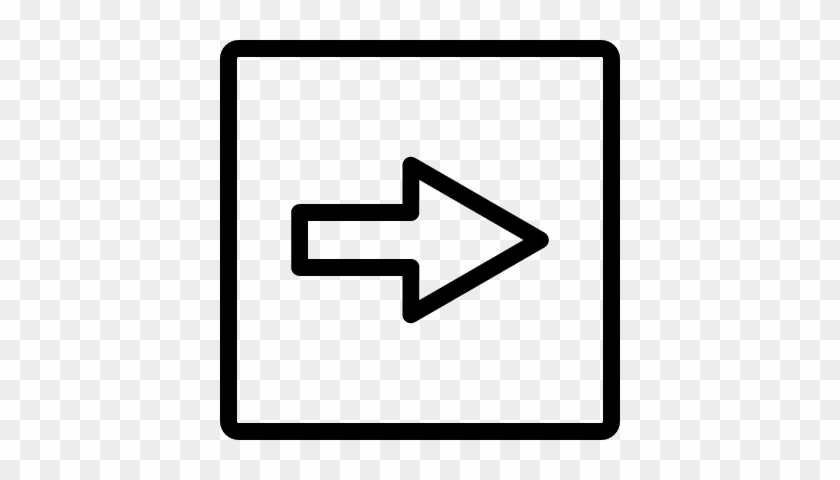 840x480 Right Arrow Square Button Outline Vector