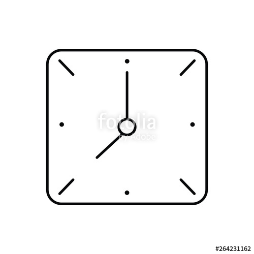 500x500 Square Clock Outline Icon Stock Image And Royalty Free Vector
