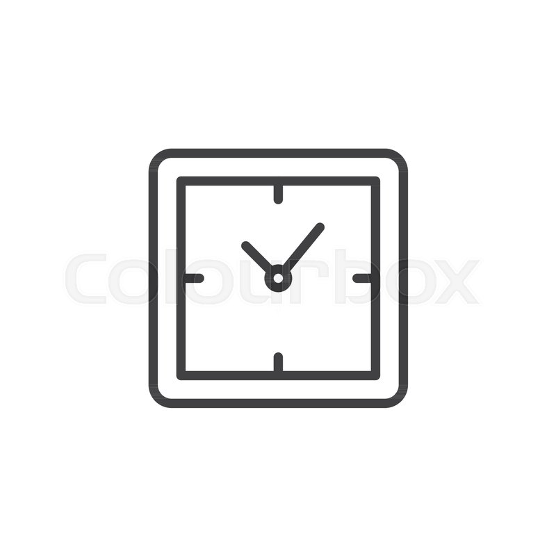 800x800 Square Clock Outline Icon Linear Stock Vector Colourbox