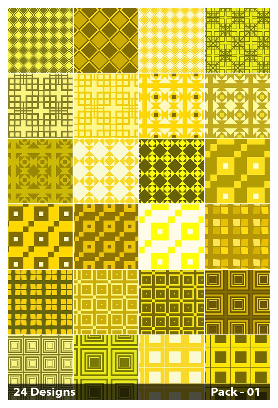 Yellow Seamless Square Pattern Vector Pack 900x1320 Yellow Seamless Square Pattern Vector Pack
