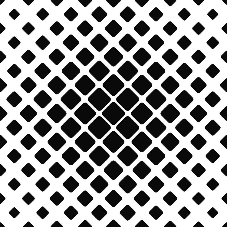 750x750 Seamless Monochrome Rounded Square Pattern Pattern Geometry