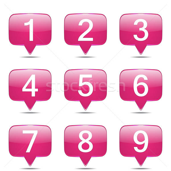 600x600 Numbers Counting Square Vector Pink Icon Design Set Vector
