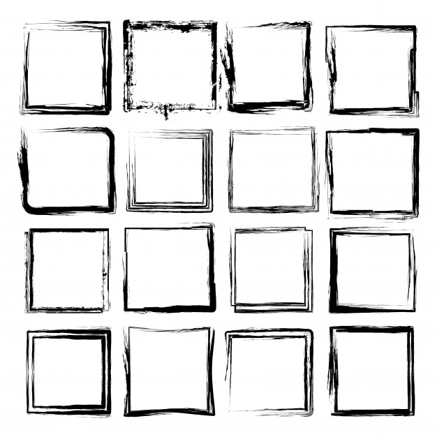 626x626 Square Frame With Grunge Texture Vector Set Vector Premium Download