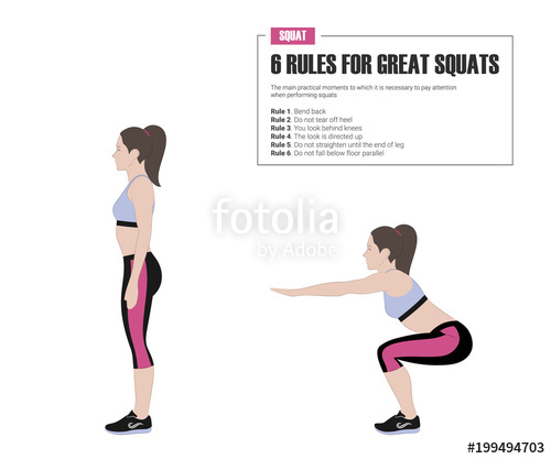 500x417 Sport Exercises Exercises With Free Weight Squat Illustration