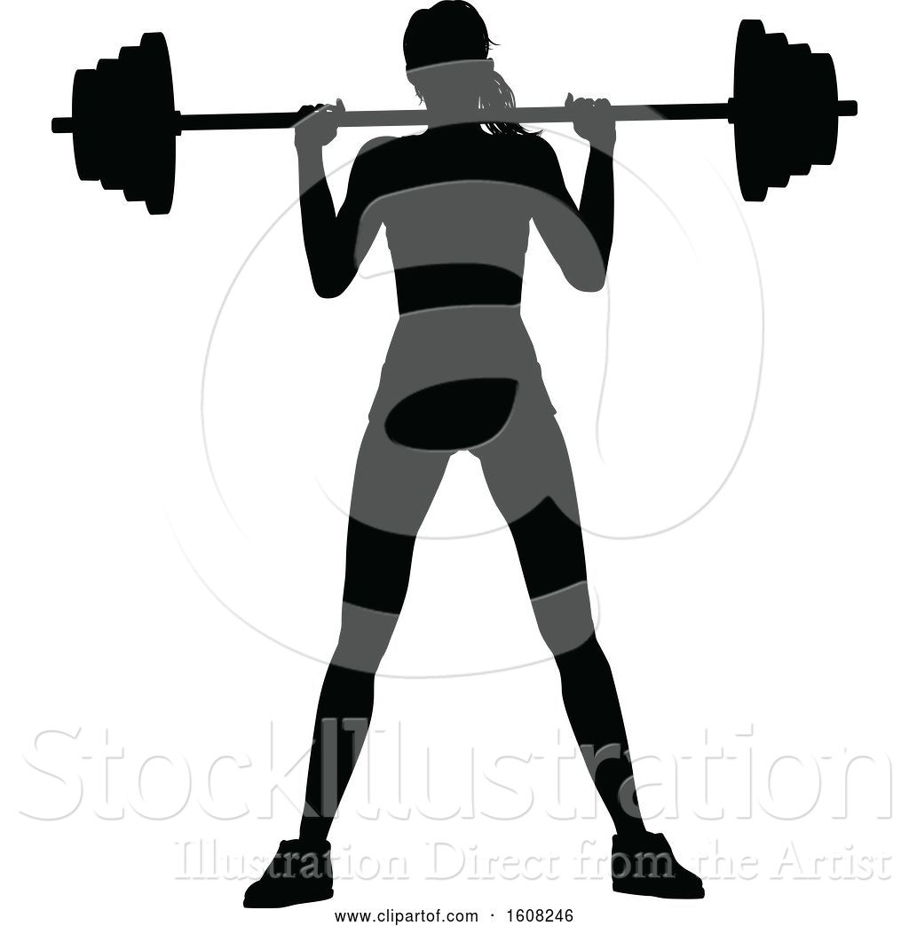 1024x1044 Vector Illustration Of Silhouetted Lady Working Out And Doing