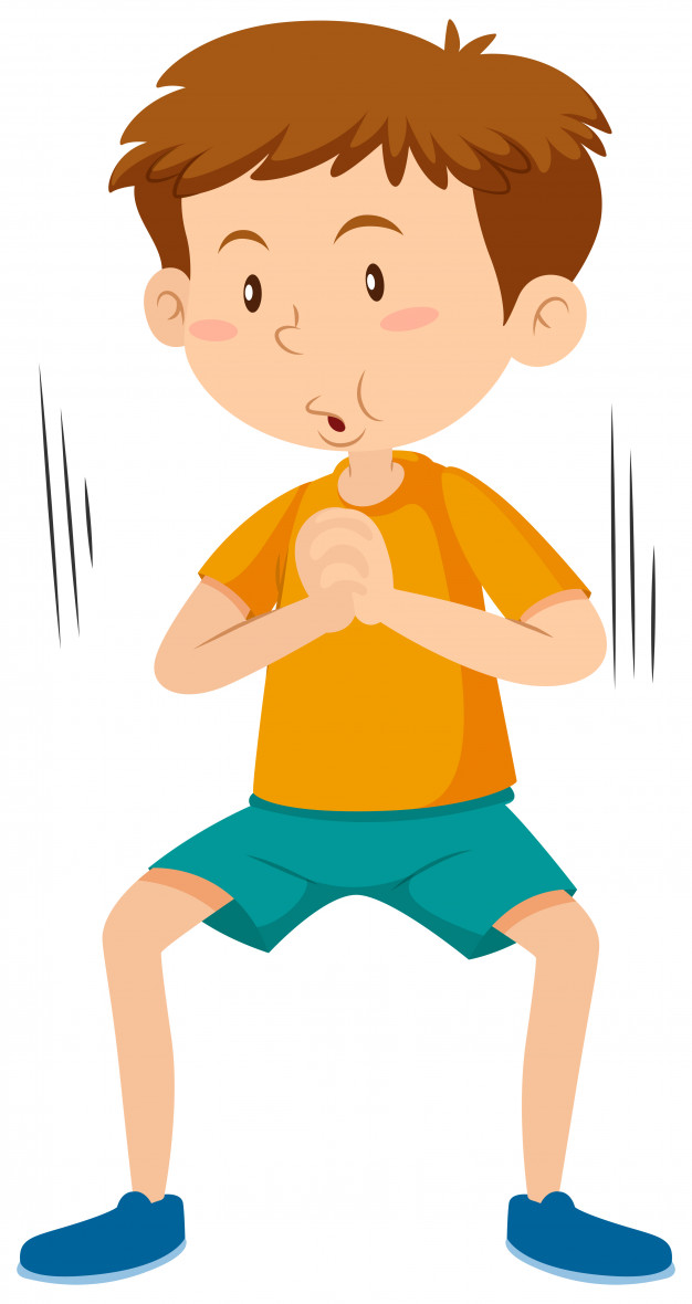 626x1180 Boy Doing Squat Exercise Vector Free Download