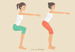 310x217 Free Girls Doing Squat Vector Illustration Free