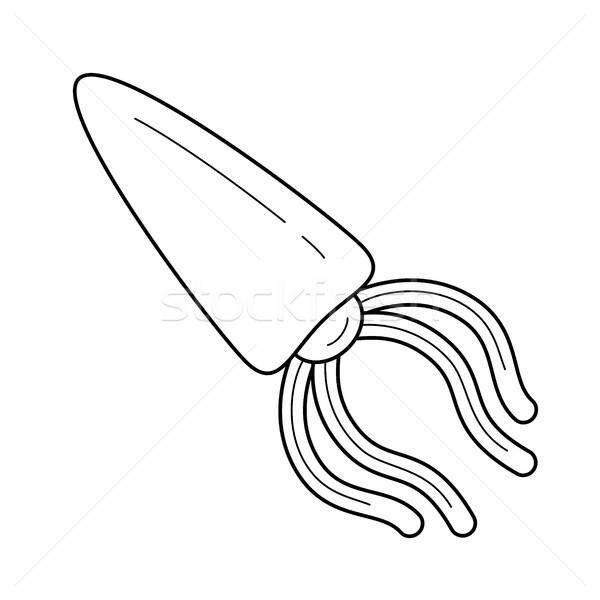 600x600 Squid Vector Line Icon Vector Illustration Andrei Krauchuk
