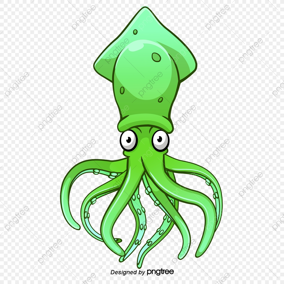 1200x1200 Vector Cartoon Green Squid, Squid, Vector, Green Png And Vector