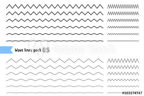 500x334 Vector Collection Of Different Thin Line Wide And Narrow Wavy Line