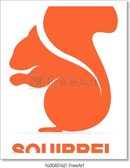 450x580 Free Art Print Of Vector Squirrel Logo Vector Logo Or Icon Design