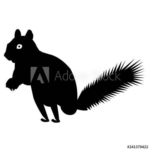 500x500 Squirrel Silhouette Vector Icon