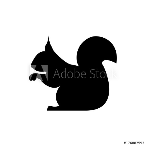 500x500 Vector Squirrel Silhouette View Side For Retro Logos, Emblems
