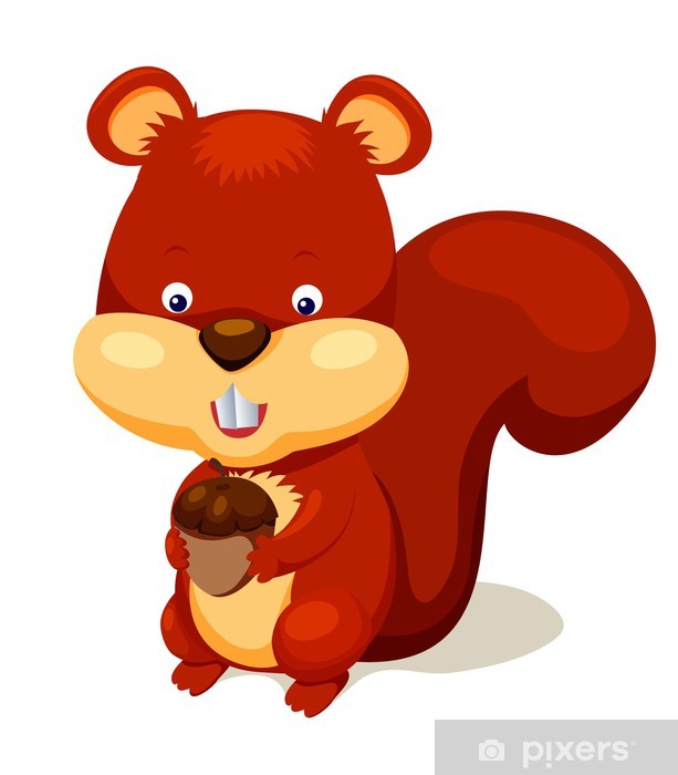 613x700 Cute Squirrel Vector Wall Mural