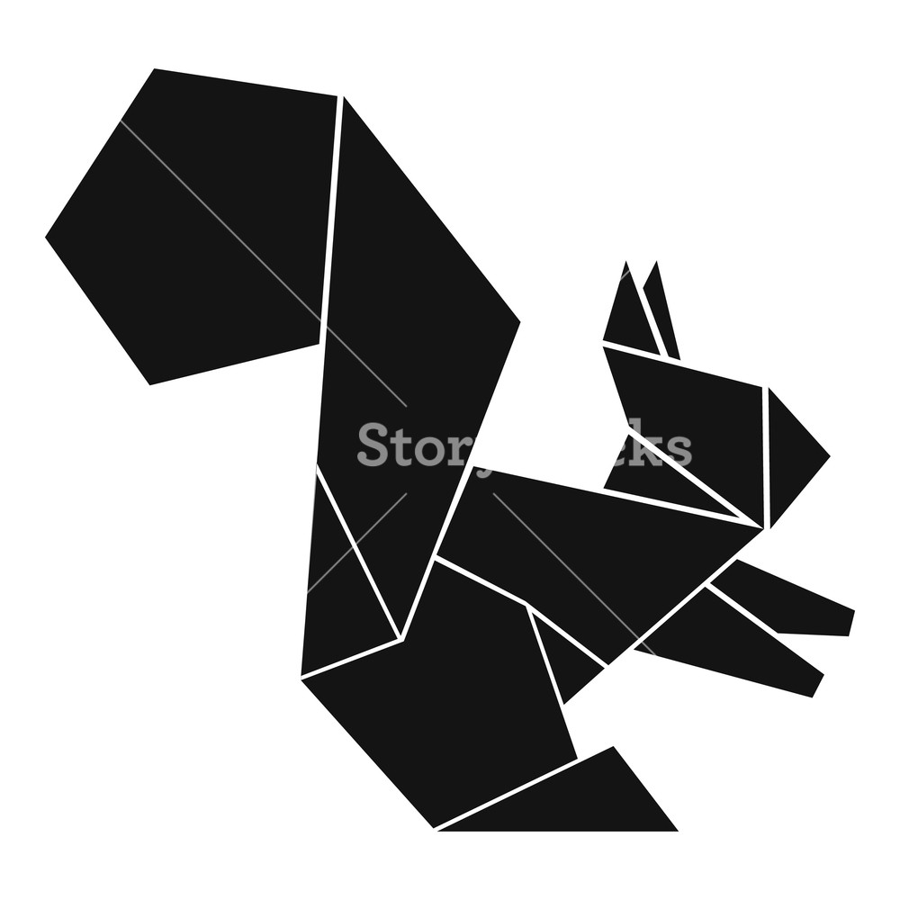 1000x1000 Origami Squirrel Icon Simple Illustration Of Origami Squirrel