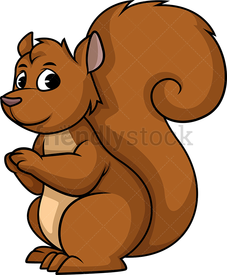 777x940 Wild Squirrel Cartoon Clipart Vector
