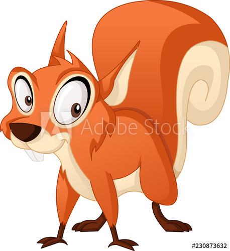 458x500 Cartoon Cute Squirrel Vector Illustration Of Funny Happy Animal