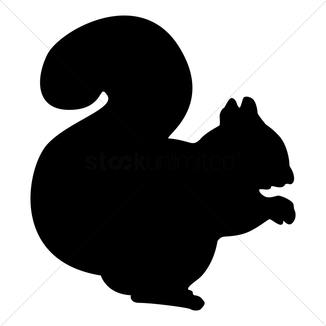 1300x1300 Silhouette Of Squirrel Vector Image