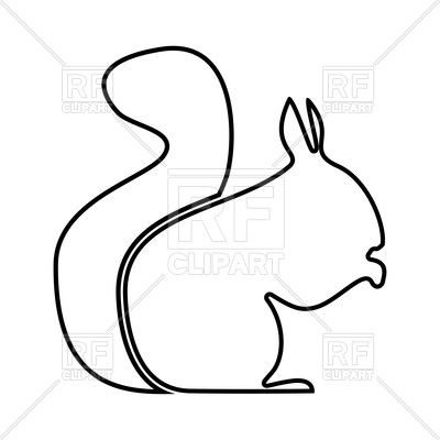 400x400 Squirrel Outline Vector Image Of Objects