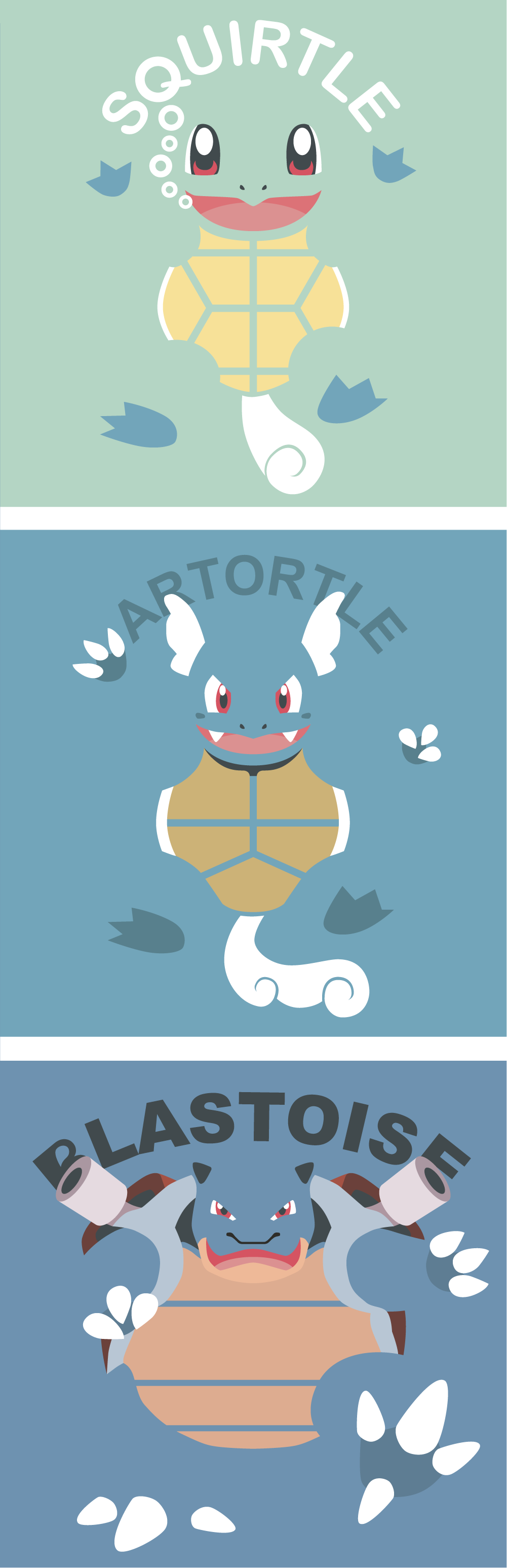 1001x3094 First Draft Vector Graphics Of The Squirtle Family For My Upcoming