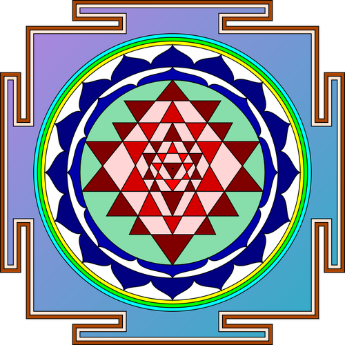 500x500 Sri Yantra Vector Image