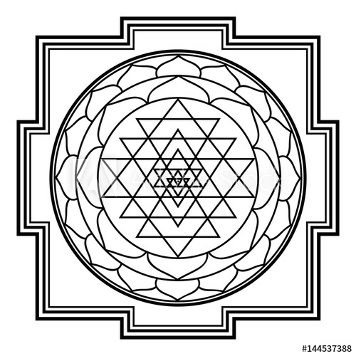 500x500 Sri Yantra Vektor