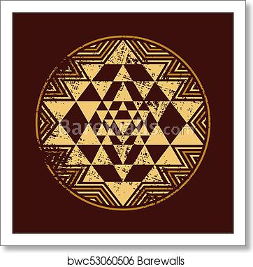 362x382 Sri Yantra Vector Symbol, Art Print Barewalls Posters Prints