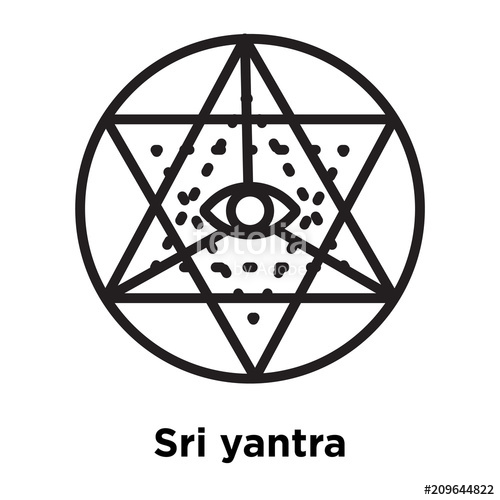 500x500 Sri Yantra Icon Vector Sign And Symbol Isolated On White
