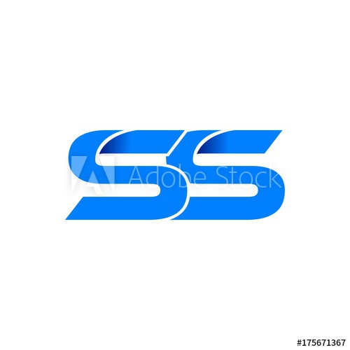 500x500 Ss Logo Initial Logo Vector Modern Blue Fold Style