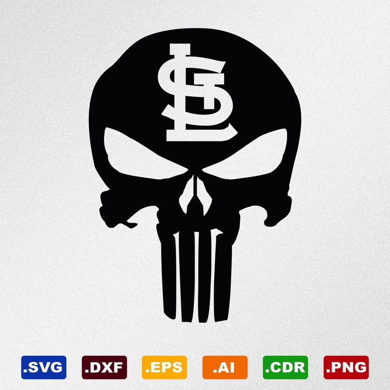 794x794 Punisher St Louis Cardinals Dxf Cdr Vector Etsy