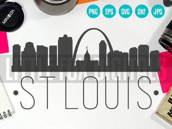 570x428 Vector Saint Louis Missouri Usa Skyline City Etsy
