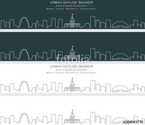 500x430 Saint Louis Single Line Skyline Banner Stock Image And Royalty