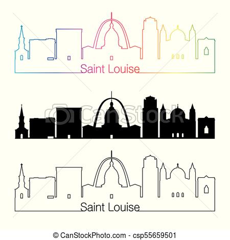 450x470 Saint Louise Skyline Linear Style With Rainbow Saint Louis