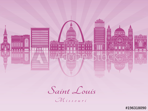 500x375 St Louis Skyline In Purple Radiant Orchid