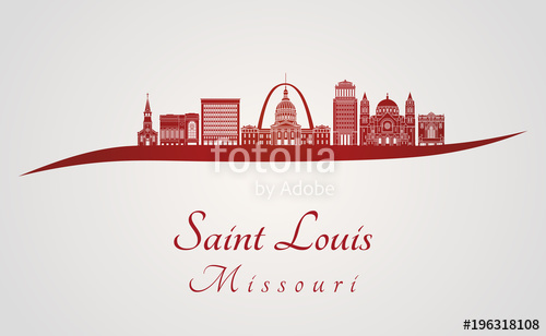 500x308 St Louis Skyline In Red Stock Image And Royalty Free Vector