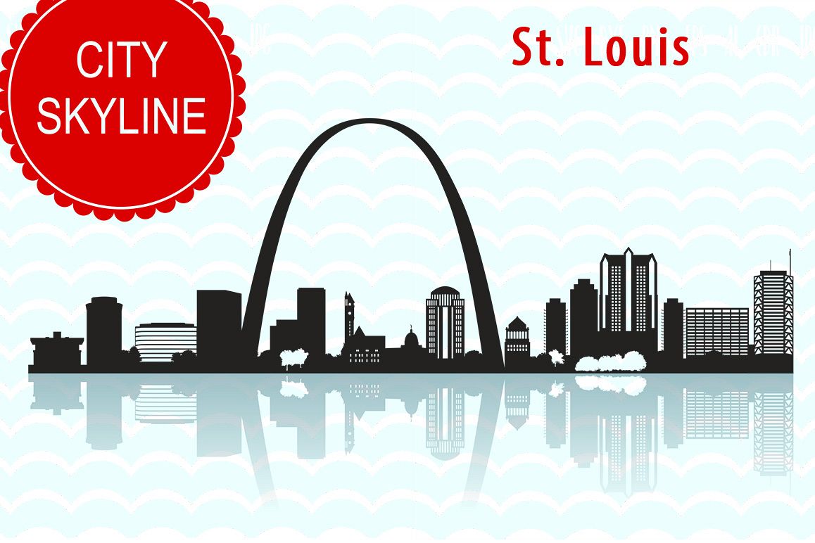 1158x772 St Louis City Vector Skyline Missouri Silhouette, Usa City