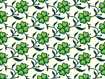 400x300 St Patrick Day Seamless Clover Vector Pattern