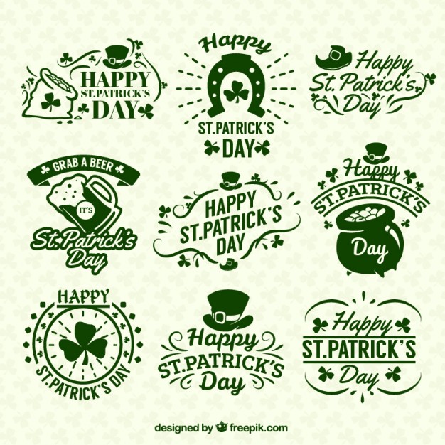 626x626 St Patricks Day Badges Vector Free Download
