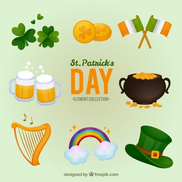 626x626 St Patrick's Day Elements Collection Vector Free Download