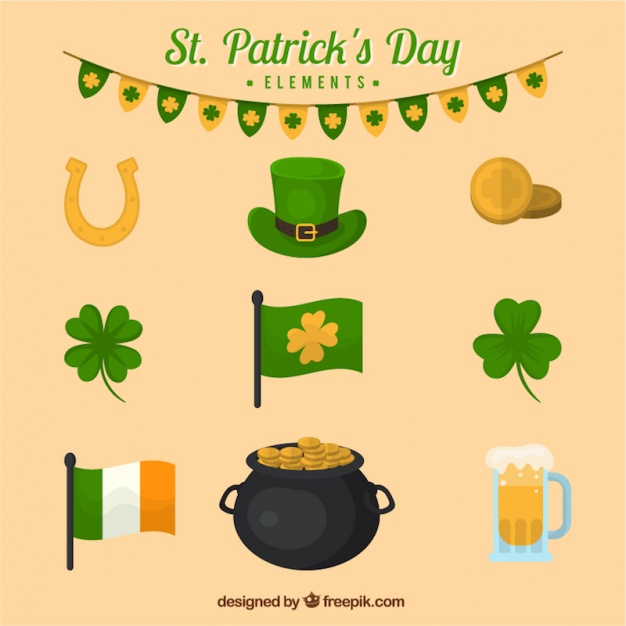 626x626 Elements Of St Patrick's Day Vector Free Download
