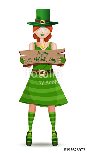 286x500 Leprechaun Girl Congratulates On St Patricks Day Cute Girl